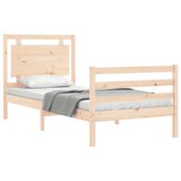 Bedframe met hoofdbord massief hout - thumbnail