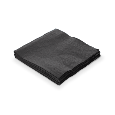 Servet 2 laags 1/4 vouw 40x40cm papier zwart BIO