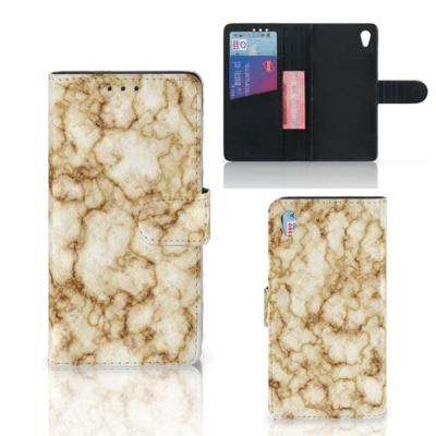 Sony Xperia Z3 | Bookcase | Marmer Goud Sony Xperia Z3 | Bookcase | Marmer Goud