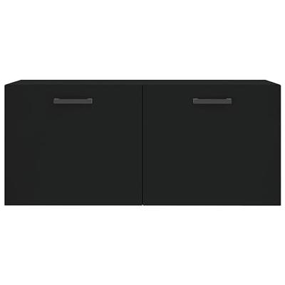 Wandkast 80x36,5x35 cm bewerkt hout zwart Wandkast 80x36,5x35 cm bewerkt hout zwart