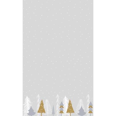 Duni dunicel tafelkleed winter trees 138x220cm zilver 1 stuks