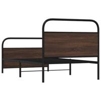 Bedframe zonder matras bewerkt hout bruin eikenkleur 107x203 cm - thumbnail