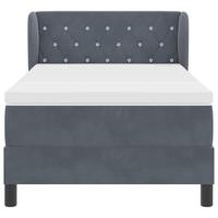 Box Spring Bed met Matras in Donkergrijs, 100x200 cm, Fluweel - thumbnail