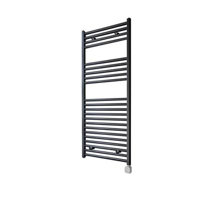 Electrische Wifi Radiator Sanicare HPW Carini 111,8x60 cm Zwart Met Thermostaat Zilver Rechtsonder