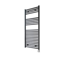 Electrische Wifi Radiator Sanicare HPW Carini 111,8x60 cm Zwart Met Thermostaat Zilver Rechtsonder - thumbnail