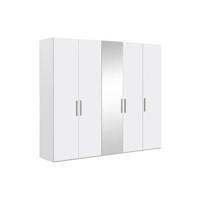 Goossens Kledingkast Easy Storage Ddk, Kledingkast 253 cm breed, 220 cm hoog, 4x draaideur en 1x spiegel draaideur midden - thumbnail