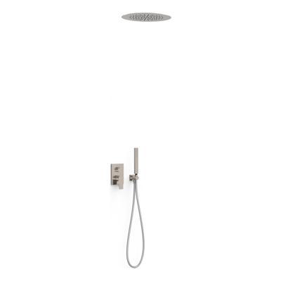 Regendoucheset Inbouw Tres Project Rond 38 cm Met Plafonddouche en Handdoucheset met Staafhanddouche Rapid Box RVS Tres