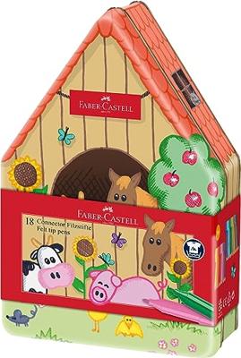 Faber Castell Viltstift Connector - boerderij 18 stuks in blik