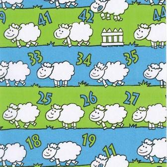 Cadeaupapier - Geschenkpapier - Counting sheep blue 50 cm