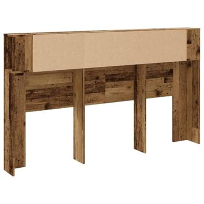 Hoofdbordkast 180x18,5x102,5 cm bewerkt hout oud houtkleurig