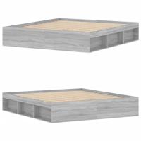 Bedframe grijs sonoma eikenkleurig 180x200 cm Super King Size - thumbnail