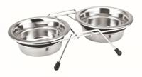 Nobby Dubbele bak roestvrij staal SILENT DINER, incl. 2 kommen 2 x Ø 13,0 cm 0,35 ltr., 1 stuk - thumbnail