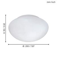 Eglo PlafondlampElla badkamer 20cm wit - 81635 - thumbnail