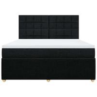 Boxspring met matras stof zwart 180x200 cm - thumbnail