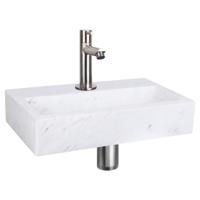 Differnz Differnz Flat fonteinset marmer - kraan recht mat chroom - thumbnail