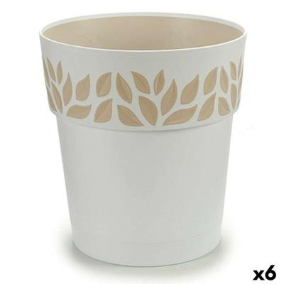 Zelfwaterende bloempot Stefanplast Cloe Wit Plastic 25 x 25 x 25 cm (6 Stuks)