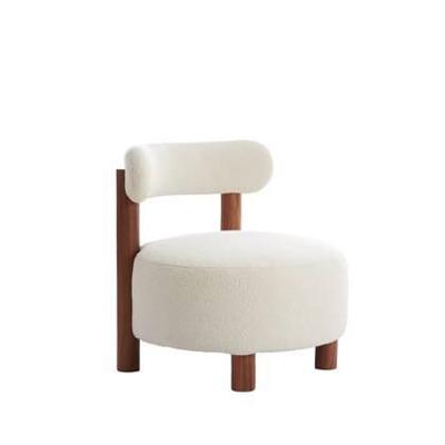 Light & Living Fauteuil 'Ferentino' Acaciahout en Bouclé, kleur Crème