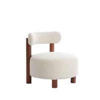 Light & Living Fauteuil 'Ferentino' Acaciahout en Bouclé, kleur Crème - thumbnail