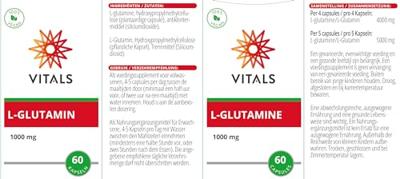 Vitals L-Glutamine 1000 mg Capsules - thumbnail