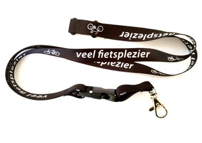 Key koord zwart met opschrift "veel fietsplezier"