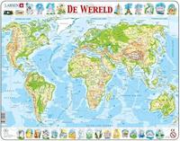 Selecta Larsen legpuzzel kaart wereld - geografisch, 80st. - thumbnail