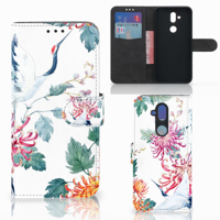 Nokia 8.1 Telefoonhoesje met Pasjes Bird Flowers - thumbnail