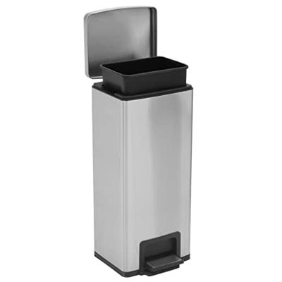 Pedaalemmer met anti-vingerafdruk 30 L RVS zilverkleurig