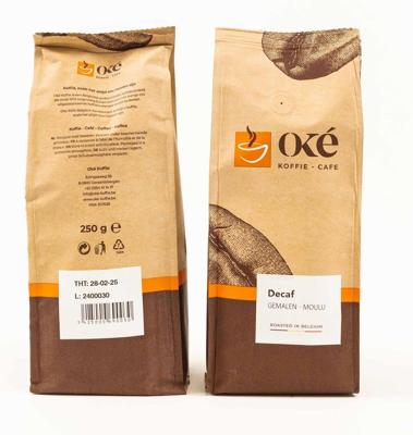 Oké koffie, gemalen, pak van 250 g, Deca