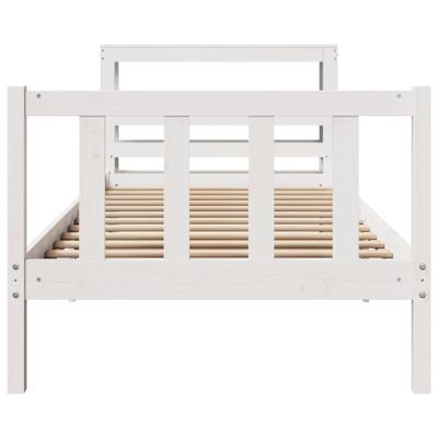 Bedframe zonder matras massief grenenhout wit 75x190 cm