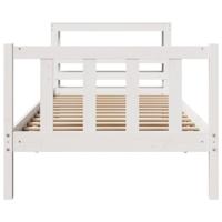 Bedframe zonder matras massief grenenhout wit 75x190 cm - thumbnail