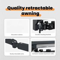 VidaXL Inklapbaar zonnescherm wit 400 × 300 cm polyester en metaal - thumbnail