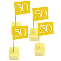 Prikkers 50 jaar goudkleurig 50 stuks - thumbnail