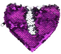 Free and Easy pailletten portemonnee hart paars/zilver - thumbnail