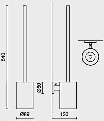 ZACK Scala toiletborstel met wandhouder zwart