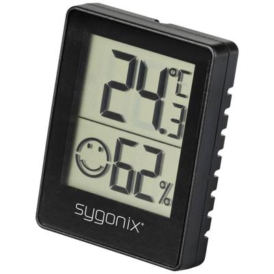 Sygonix SY-5268502 Thermo- en hygrometer Zwart