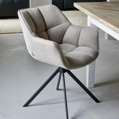 Rivièra Maison Draaibare Eetkamerstoel 'Carnaby' kleur Light Flax
