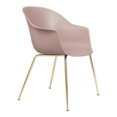 Gubi Bat eetkamerstoel brass semi matte Sweet Pink