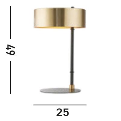 Searchlight Zwarte tafellampKnox Ø 25cm - EU20224-1GO