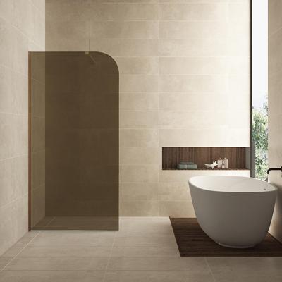 Inloopdouche Wiesbaden Curvea 100x200 cm 8 mm Nano Vintage Brons Glas Inloopdouche Wiesbaden Curvea 100x200 cm 8 mm Nano Vintage Brons Glas