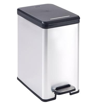 Curver Decobin slim afvalbak 25L zilver