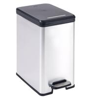 Curver Decobin slim afvalbak 25L zilver - thumbnail