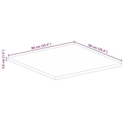 Tafelblad vierkant 90x90x3,8 cm massief gerecycled hout