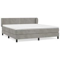 Boxspring met matras fluweel lichtgrijs 180x200 cm - thumbnail