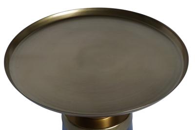 Bijzettafel DKD Home Decor 37 x 37 x 50 cm Kristal Blauw Gouden Ijzer