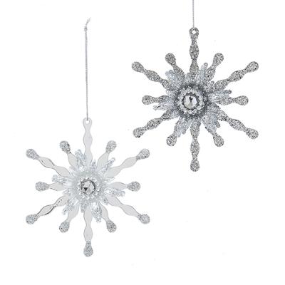 White & Silver metaal h11 cm Ornament kerstbal Kurt S. Adler - Kurt s adler White & Silver metaal h11 cm Ornament kerstbal Kurt S. Adler - Kurt s adler