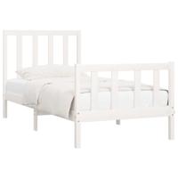 Bedframe massief hout wit 100x200 cm - thumbnail