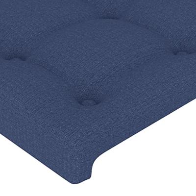 Hoofdbord LED 147x16x118/128 cm stof blauw