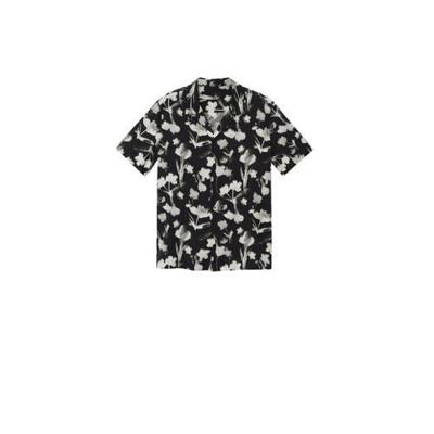 Mango Man regular fit overhemd met all over print zwart