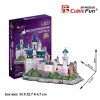 Cubic Fun 3D Puzzel Neuschwanstein Castle + LED Verlichting 128 Stukjes - thumbnail