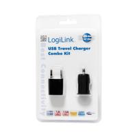 LogiLink PA0076 USB-reisadapter set zwart - thumbnail